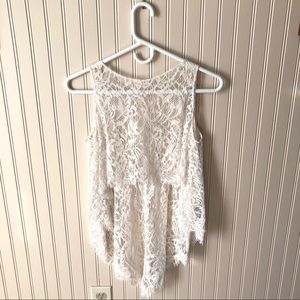 BHLDN White Lace Bridal Dress Topper